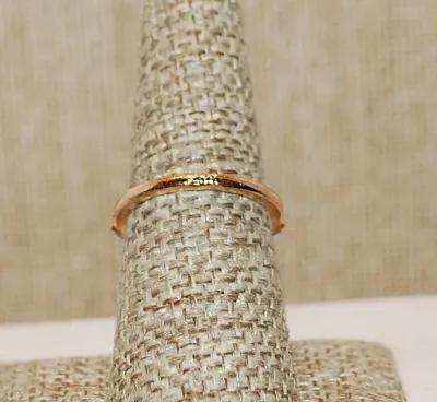 Size 7¼ Delicate Multicolor BAGUETTES RING with Pink, Green, Purple & Blue Stones on a Gold Tone Band (1.8g)