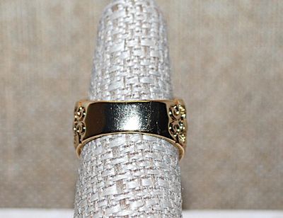 Size 7½ Gold Colored Mythological "PHOENIX BIRD" Style Designed RING with Celtic Style Cross as Side Accents and Gold Tone...