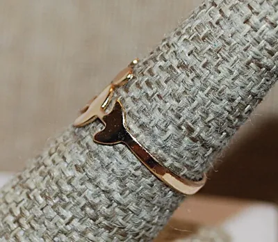 Size 7¾ Delicate Wrap-Around No Stones "BRANCH" RING on a Gold Tone SPLIT BAND (1.0g)