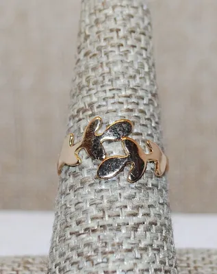 Size 7¾ Delicate Wrap-Around No Stones "BRANCH" RING on a Gold Tone SPLIT BAND (1.0g)