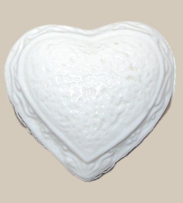 Small 2-Piece WHITE CERAMIC TRINKET BOX (2¾" x 2¼" x 2") with Fruit Clusters Design