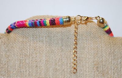 ***NEW SALE PRICE*** Gorgeous Colorful Tribal Style Necklace Size: 12" Neck Size & 3 Moveable Metal Accents 7" Across