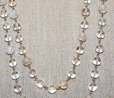 "Clear & Crackle" Globes WRAP-AROUND NECKLACE with Lobster Clasp 40" L