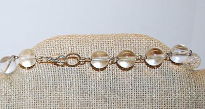 "Clear & Crackle" Globes WRAP-AROUND NECKLACE with Lobster Clasp 40" L