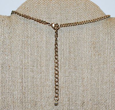 Vintage Style Hammered Spears & Black Beaded PENDANT (2½") on a Brass Colored ADJUSTIBLE Necklace Chain 16"-18" L