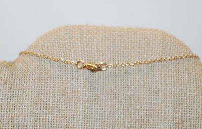 Gold Style Leaf PENDANT (1" x 1" ) on a Gold Tone Necklace Chain 17" L