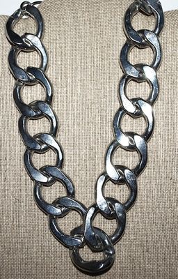 Large Link (1½" ea.) Heavy Solid Chain-Link NECKLACE with Large Lobster Clasp 18" L