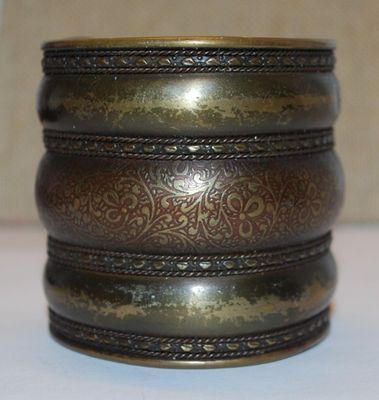 VINTAGE "BRASS-STYLE" CUFF BRACELET (2" Opening x 2") with Graphic Designs