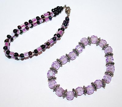 Collection of 2 Lavender BRACELETS (2¼" Opening)