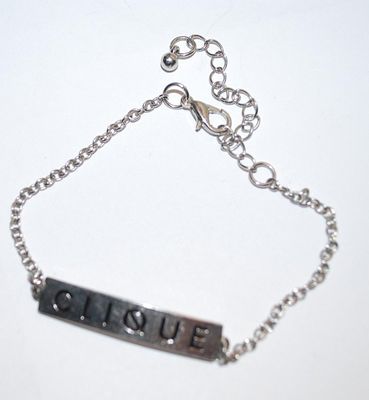 Silver Tone "CLIQUE" Brand BRACELET (2¾" + Opening) with Lobster Clasp