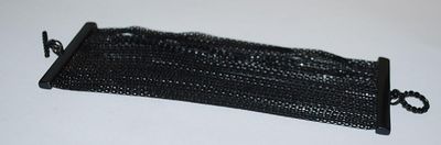 All Black 20 LINKS Strands BRACELET (2" Opening) with Toggle Clasp