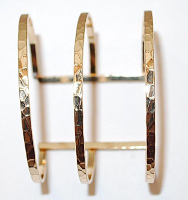 Gold Colored LADDER CUFF BRACELET (2¼" Opening) with Beveled "Cuts" on 3 Ladder Rungs