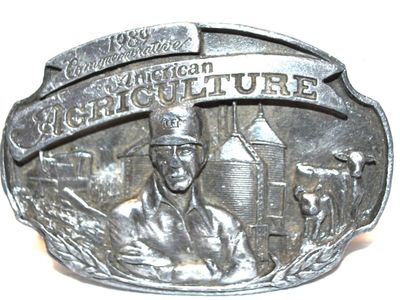 1989 Commemorative "American Agriculture" Belt Buckle 3" x 2¼"