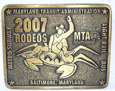 "MTA Maryland 2007 Rodeos" Belt Buckle 3" x 2½"