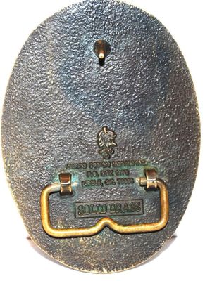 "Belgian Horses" Belt Buckle by Award Design Metals Inc. Solid Brass 3¾" x 2¾"