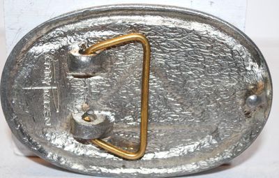 "Pozzolanic Gary Razen" Belt Buckle Oval 3½" x 2¼"