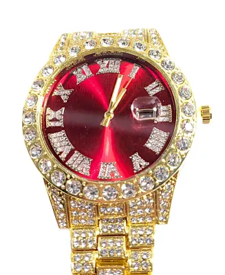 Sale Photo Thumbnail #95: RED  Round Dial BEJEWELED DIAL & BAND WATCH with Clear Stones Dial Surround + ENTIRE BAND with Stone Accents + Push Snap Closure + (3" Opening) + Date "Window" **EXTRA BATTERY INCLUDED**
QUARTZ
Non-rechargeable Battery
Brand: ALPHYNIX
ALL ITEMS SHIPPED FR
