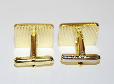 NEW CUFFLINKS SET with Black "Leopard" Spots SQUARE Center on a Gold Tone Setting