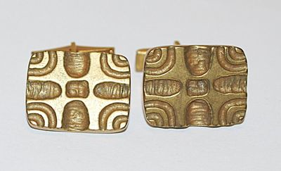 Vintage-Style CUFFLINKS in Brushed Gold Tone