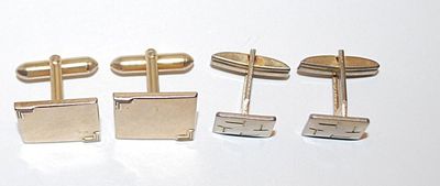 Collection Of 2 Pairs CUFFLINKS in Gold Tone