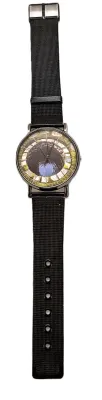 Sale Photo Thumbnail #165: "BLUE BOTTOM OF THE WELL" WATCH with BAND: (Flexible Metal "MESH" BLACK Tone 9") DIAL: (1½"  Well + ROUND) BATTERY: Button 20 mm  *EXTRA BATTERY INCL.*
ALL ITEMS SHIPPED FREE