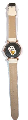 Sale Photo Thumbnail #178: GLITTERY *9* LOVE *PINK 5* HEART* WATCH with BAND: (WHITE/Faux Leather 8¾") DIAL: (1¼" BLACK, Jeweled Rose Gold Beveled Surround + ROUND) BATTERY: Button 20 mm  *EXTRA BATTERY INCL.*
ALL ITEMS SHIPPED FREE