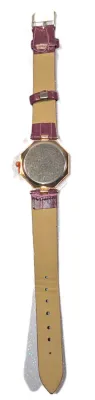 Sale Photo Thumbnail #243: "TILTED SQUARE ON DEEP BLUE HEXAGON" WATCH with BAND: (Purple/Faux Leather 8¾") DIAL: (1¼" Deep Blue + Purple + HEXAGON) BATTERY: Button 20 mm *EXTRA BATTERY INCL.*
ALL ITEMS SHIPPED FREE