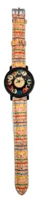 Sale Photo Thumbnail #250: "ROMAN NUMERALS STYLE" WATCH with BAND: (Multicolor STRIPED / Faux Leather 9") DIAL: (1½"  Colorful Numbers + ROUND) BATTERY: Button 20 mm  *EXTRA BATTERY INCL.*
ALL ITEMS SHIPPED FREE