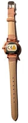 Sale Photo Thumbnail #379: "UNADORNED SIMPLICITY DIAL" WATCH with BAND: (MAUVE PINK, Faux Leather-Style) DIAL: (1"  Luminescent Hands, WHITE with Rose Gold Surround + ROUND) BATTERY: Button 20 mm  *EXTRA BATTERY INCL.*
ALL ITEMS SHIPPED FREE