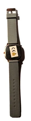 Sale Photo Thumbnail #387: "SQUARE GRAY & GOLD" WATCH with BAND: (GRAY / Rubber 9") DIAL: (1½"  Faint Slant Lines + Rose Gold Surround, SQUARE)  BATTERY: Button 20 mm  *EXTRA BATTERY INCL.*
ALL ITEMS SHIPPED FREE
