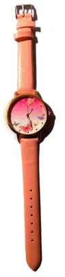 Sale Photo Thumbnail #406: "PINK & WHITE BUTTERFLIES" WATCH with BAND: (PINK / Faux Leather 9") DIAL: (1½"  Pink & White +Rose Gold Surround,  ROUND) BATTERY: Button 20 mm  *EXTRA BATTERY INCL.*
ALL ITEMS SHIPPED FREE