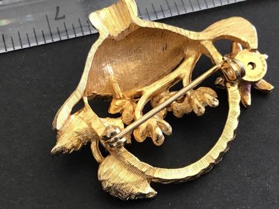 Vintage Floral Basket Brooch