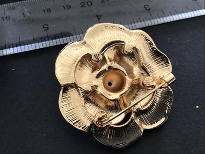 Enamel Faux Pearl Fashion Brooch