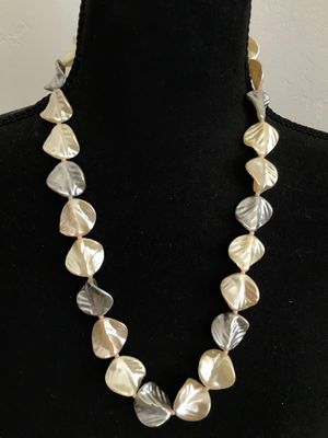 Vintage opalescent And Grey Leaf Necklace