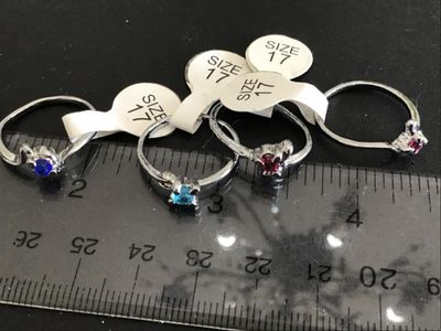 Lot of 4 New Rhinestone Fashion Rings