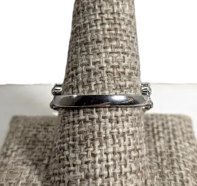 **New Arrival** Size 9½ Large PINK HEART Stone RING with Heart Surround & Red and Clear Stones Side Accents on a Silver Tone Setting...
