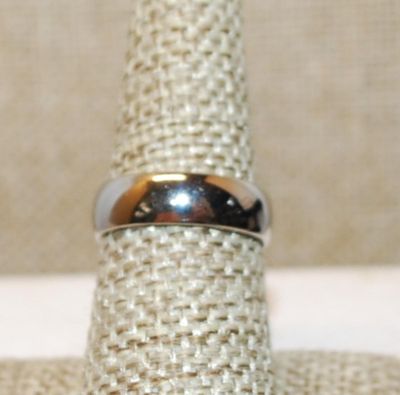 Size 7 All Silver Tone No-Stones Solid Ring (3.6g)