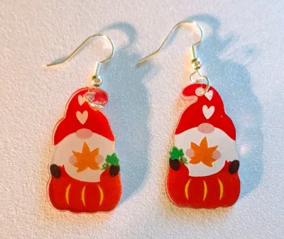 **NEW ARRIVAL** Fun Composite EARRINGS with Colorful "Santa's Hat" with WIRE HOOK Clasp