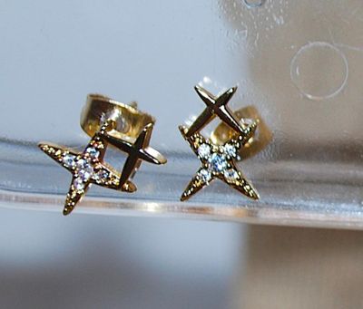 Small "Star& Cross" Style Earrings Set (¼") with a Stud Clasp