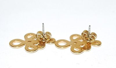Gold Colored "NOODLES" EARRINGS Set with a Stud Post Clasp