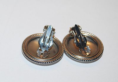 Vintage Style "Silver Circles" EARRINGS with Snap-On Clasps