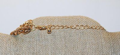 ***NEW SALE PRICE*** Unique Solid Gold Tone NECKLACE with Pins, Lock & Dice on 4 Different Style Chains and Lobster Clasp 20" L