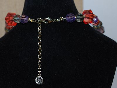 Multi-Color Acrylic NECKLACE with Tag " NAPIER EST. 1922" with a Lobster Clasp 16" L