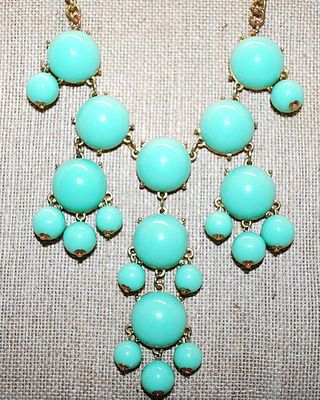 Light Green Half-Globes Choker NECKLACE with Gold Tone Necklace Chain and Lobster Clasp 12" L