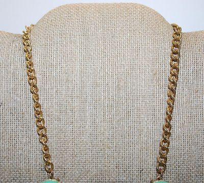 Light Green Half-Globes Choker NECKLACE with Gold Tone Necklace Chain and Lobster Clasp 12" L