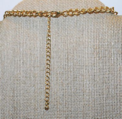 Light Green Half-Globes Choker NECKLACE with Gold Tone Necklace Chain and Lobster Clasp 12" L