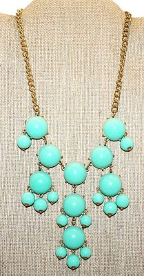Light Green Half-Globes Choker NECKLACE with Gold Tone Necklace Chain and Lobster Clasp 12" L