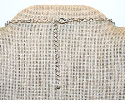 Vintage-Style Enameled 5-Sided Choker BANNER FLAGS NECKLACE with Both Blue and Green Colors on a Silver Tone Setting & Lobster Clasp...