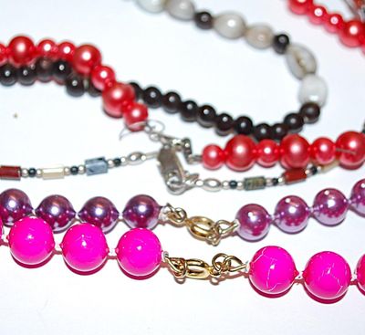 Collection of 5 Assorted Colored Acrylic NECKLACES in 15" L - 22" L - 28"