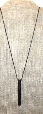 Black Necklace "Stress Whistle" PENDANT (2¼" L) on a Black Necklace Chain 24" L